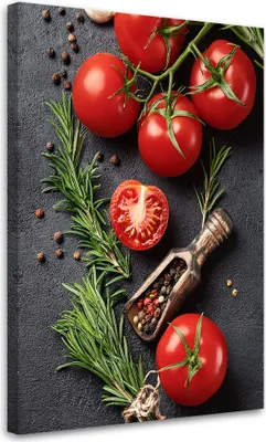 Produktbild von Leinwandbild Tomaten Gemüse Lebensmittel Küche 40x60 Feeby Rot bild für die wand bereit zum aufhängen
