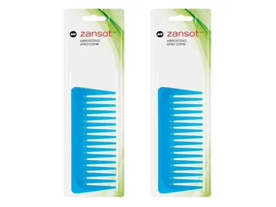 Obrázok produktu pre ZANSOT 2 ks, malý hrebeň Afro, 14 cm, modrej farby