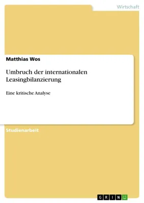 Produktbild von Umbruch der internationalen Leasingbilanzierung