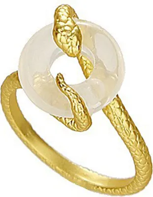 Produktbild von Schlangengewickelter Ring, verstellbarer Öffnungsring, Monddekor, goldene Legierung, Retro-Stil, Ringfingerschmuck, Neujahrsgeschenk