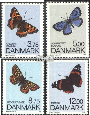 Produktbild von Briefmarken Dänemark 1993 Mi 1048-1051 (kompl.Ausg.) postfrisch Schmetterlinge