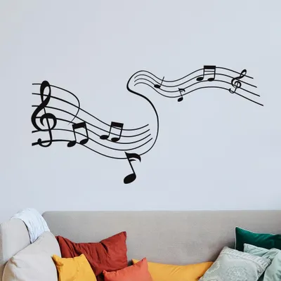 Image de Wandtattoo - Musiknoten mit Notensystem - Wanddekoration für Musikzimmer