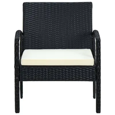 Zdjęcie produktu dla VidaXL 45795, Taras, Obite siedzisko, Poliester, Technorattan, Stal, Kremowy, Biały, 580 mm, 580 mm