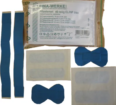 Produktbild von LEINA Pflasterset 40-teilig elastisch/wasserfest blau