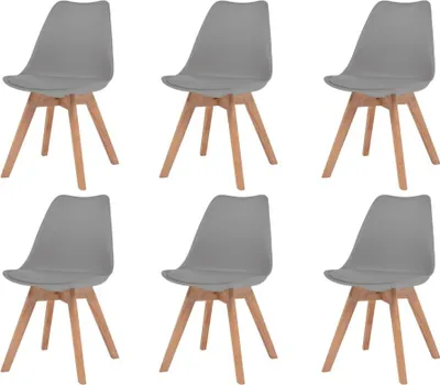 Produktbild von Esszimmerstühle 6 Stk. Grau Kunststoff