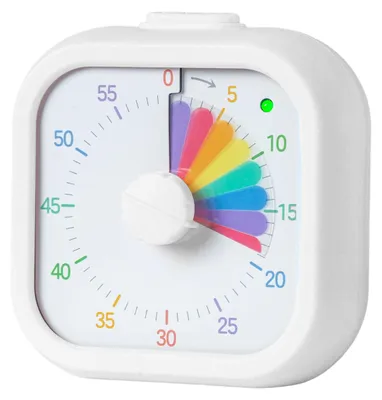 Produktbild von Relaxdays visueller Timer, leiser Kinder-Timer, optischer Alarm, 60 Min Countdown-Timer, Regenbogen, Pomodoro, weiß