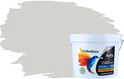 Produktbild von RyFo Colors Seidenlatex Trend Grautöne Seidengrau 3l - bunte Innenfarbe, weitere Grau Farbtöne und Größen erhältlich