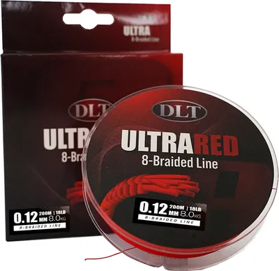 Produktbild von DLT UltraRed-8 Geflochtene Angelschnur 200m 0,14mm - 8 Strängen geflochten