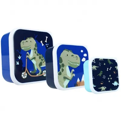 Produktbild von Prêt - Snackbox - Eat Drink Repeat - 3-er Set - Dino