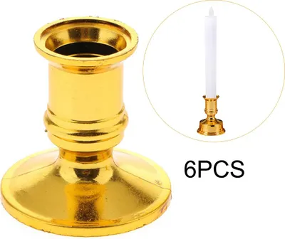 Produktbild von 6pcs Kerzenhalter Geometrisches Design Schöne Einstellung Kerzenhalter für Heiratsantrag Hochzeit Jahrestag Gold