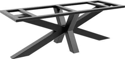Immagine prodotto di MetaloPro Gamba per tavolo Acamar Frame Extreme – Robusto telaio metallico per tavolo, struttura in metallo nero per la casa e l'ufficio - 220x80x76 cm