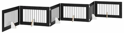 Produktbild von vidaXL Klappbares Hundetor mit Ständern 6 stk. Schwarz Eichen-Optik