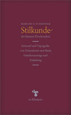 Obrázek produktu pro Stilkunde der kleinen Drucksachen