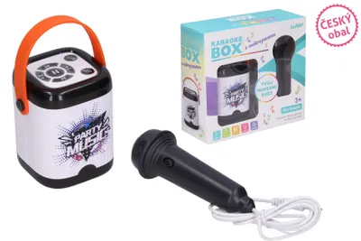 Produktbild von Wiky Karaoke Lautsprecher mit Mikrofon Bluetooth Akku und Lichteffekten