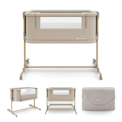 Immagine prodotto di Kinderkraft NESTEE GROW 2 – Lettino aggiuntivo 3 in 1, culla e lettino, 5 livelli di regolazione in altezza, regolabile, con materasso, pieghevole, con rotelle, beige