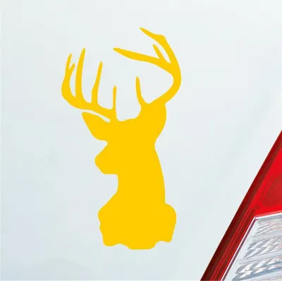 Produktbild von Auto Aufkleber Hirsch Geweih Jäger Wild Tier Rudi 12x6,5 cm Gelb Sticker Heckscheibenaufkleber