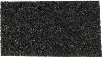 A black foam filter mat is shown on a white background.