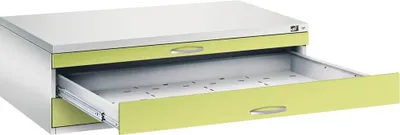 Produktbild von CP 7200 Planschrank lichtgrau, viridingrün 3 Schubladen 135,0 x 96,0 x 42,0 cm