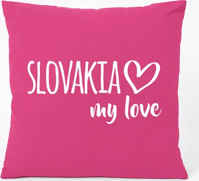 Produktbild von Huuraa Kissen Slovakia my love 40x40cm mit Füllung Fuchsia Baumwolle Dekokissen Geschenkidee