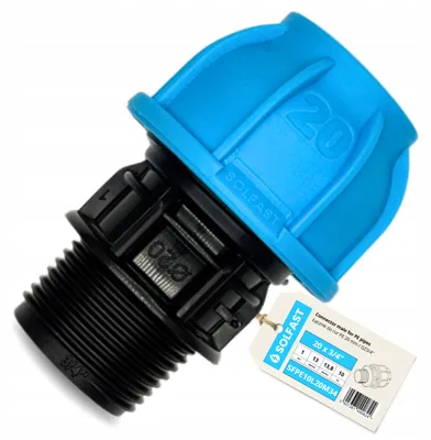 Produktbild von SOLFAST PE Verschraubung 20mm 3/4" AG Schlauchverbinder Bewässerung