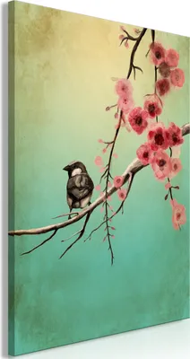 Produktbild von Italienischer Leinwand Leinwandbild - Cherry Flowers (1 Part) Vertical 40x60 cm Blumen g-A-0294-b-a