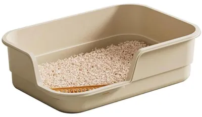 Produktbild von Katzenklo offen mit hohem Rand 47x40x20 cm, Tiefer Einstieg 11 cm Robuste Katzentoilette mit Spritzschutz, Leicht zu reinigen, Ideal für Jung- und Seniorenkatzen (Weib)
