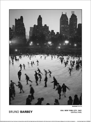 Produktbild von MAGNUM - "Bruno Barbey - Usa New York City Central Park 1967" bedruckt PM12758 (40 cm x 30 cm x 0,21 cm) (Schwarz/Weiß)