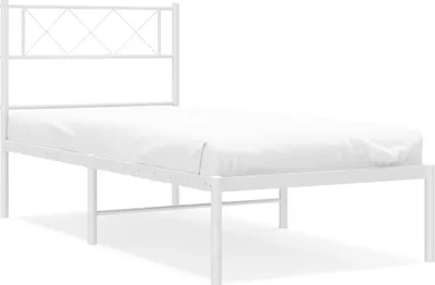 Obrázek produktu pro Kovový rám postele s čelem bílý 100 x 200 cm