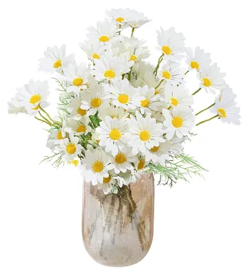 Image de Marguerites artificielles, 12 pièces - Fleurs en soie très réalistes, idéales pour la décoration