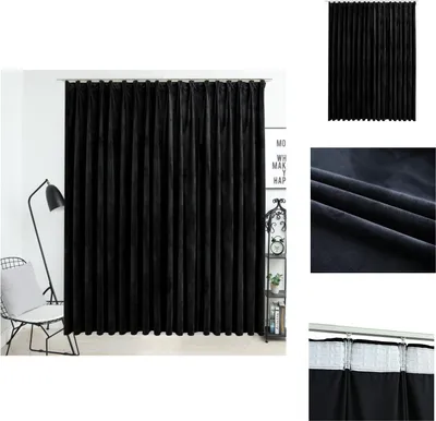 Immagine prodotto di vidaXL Tenda oscurante con ganci in velluto nero 290 x 245 cm - Tende e tendaggi
