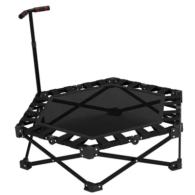 Produktbild von Trampoline, für Kinder und Erwachsene, Indoor Klappbar mit Verstellbarem Griff, Statische Belastungsgrenze 400kg, 105cm Diameter, 115cm Hoch