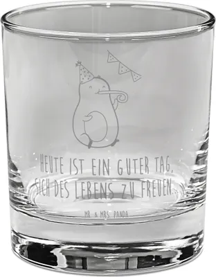 Produktbild von Mr. & Mrs. Panda Glas Avocado Party - Transparent - Geschenk, Jubiläum, Trinkglas, Happy Birthday, Geburtstag, Cocktailglas, gravur, Gin, Tumbler