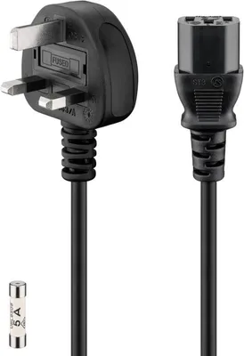 Produktbild von Kaltgerätekabel UK, 1,8 m, schwarz, (3\*1 mm²)