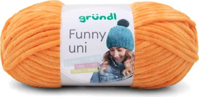 Produktbild von Gründl Chenillegarn Funny uni,100g/120m,Babywolle,100% Polyester,Häkel-und Strickgarn 29 gelb