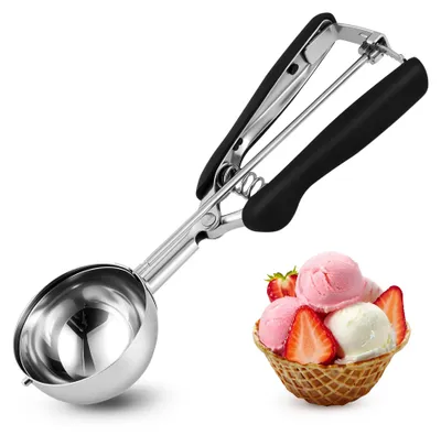 Productafbeelding van IJsbolvormer - Met uitwerpmechanisme - Geschikt voor ijsbollen, gehaktballetjes en aardappelpuree - Roestvrij staal - 6,5 cm