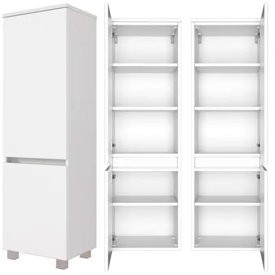 Produktbild von Badezimmer Midischrank ARLON-03 matt weiß BxHxT 40x130x35 cm