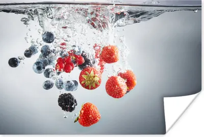 Produktbild von MuchoWow® Poster Rot - Obst - Wasser 60x40 cm - Schlafzimmerdekoration