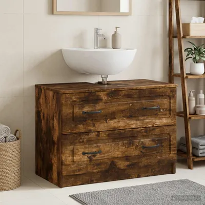 Immagine prodotto di Maison Exclusive - Mobile lavabo modello UTRECHT, finitura rovere fumé, dimensioni 82 x 41 x 56 cm