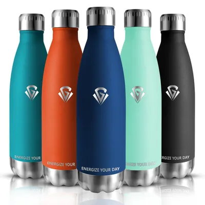 Isolierflasche 500 ml, doppelwandig, Edelstahl, BPA-frei, auslaufsicher