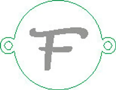 Produktbild von Versilbertes Namensarmband mit Buchstabe F