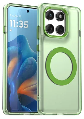 Immagine prodotto di Custodia magnetica per Motorola Edge 60 Pro, custodia sottile, opaca, trasparente e resistente agli urti - Verde