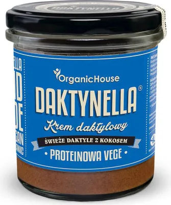 KREM PROTEINOWY KOKOS - DAKTYLE MEDJOOL BEZGLUTENOWY BIO 280 g - ORGANICHOUSE (DAKTYNELLA)