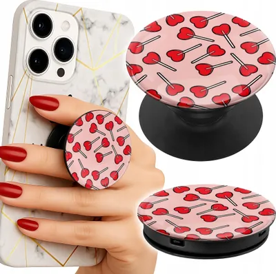 Image de Support telephone Popsocket pour doigt / support - KOBIECE WZORY LIZAKI W SERCA