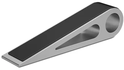 Image de Butée de porte, cale antidérapante en aluminium et caoutchouc, 12,5 × 2,6 × 3,1 cm, argent
