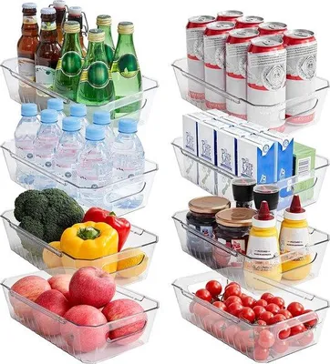 Produktbild von Famanu Kühlschrankorganizer - 8-teiliges Set mit transparenten Aufbewahrungsboxen für die Küche