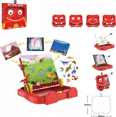Obrázek produktu pro Velká magnetická tabule Dinosaur Writer Magnety Vzdělávací pro děti