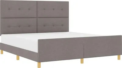 Produktbild von vidaXL Bettgestell mit Kopfteil Taupe 180 x 200 cm Stoff