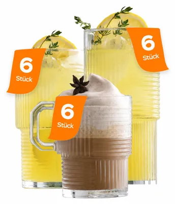 Produktbild von LAV Helen Gläser Set - Longdrink & Teegläser, 18-teilig (270ml, 400ml, 515ml)