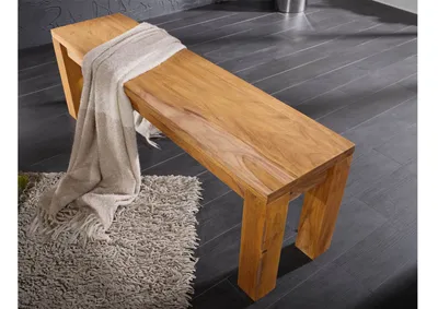 Produktbild von MASSIVMOEBEL24 Bank Sheesham 140x35x45 braun geölt NATURE BROWN #101