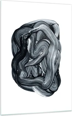 Produktbild von Bilder auf glas - Einteilig - Abstraktion schwarz verschwommen - 70x100cm - Glasbilder - Wandbilder - Bilder - Wanddekoration aus Glas - Glas Bilder - Wandbild auf Glas - GPA70x100-4874